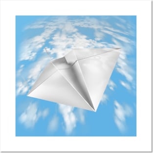 Flying Paper Airplane Posters and Art